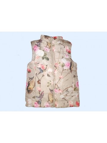 Детско елече за момиче мод.Д2025 в светло бежава щампа.