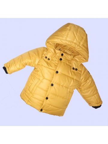 Детско зимно яке за момче в цвят "горчица".