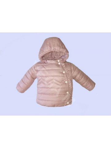 Бебешко зимно яке за момиче,с асиметрично закопчаване в цвят "пудра" Бебешко зимно яке за момиче,с асиметрично закопчаване в цвят "пудра"