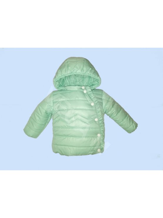 Бебешко зимно яке за момиче,с асиметрично закопчаване в цвят "светла резеда"