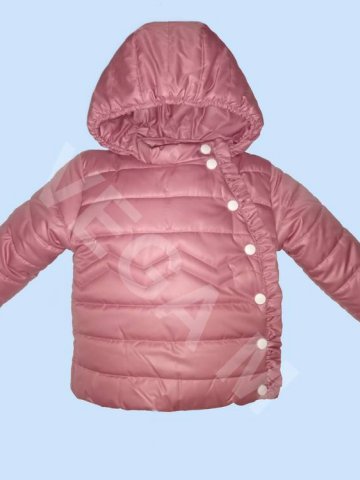 Бебешко зимно яке за момиче,с асиметрично закопчаване в цвят "тъмна пудра" Бебешко зимно яке за момиче,с асиметрично закопчаване в цвят "тъмна пудра"