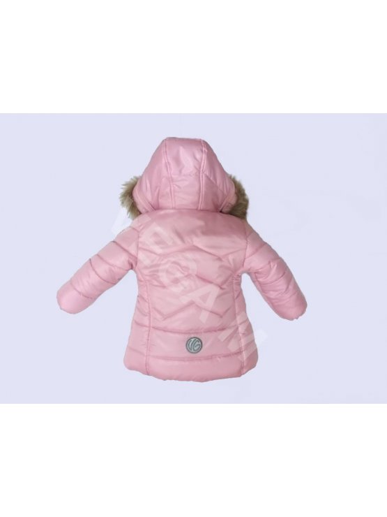 Детско зимно яке за момиче в нежно розов цвят.