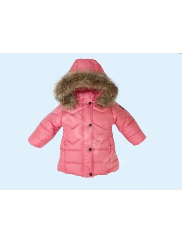 Бебешко зимно яке за момиче в цвят "сьомга"