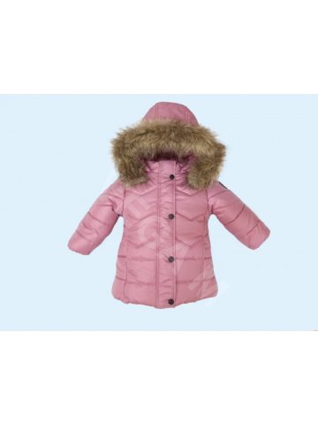 Бебешко зимно яке за момиче в цвят "тъмна пудра"
