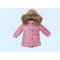 Бебешко зимно яке за момиче в цвят "тъмна пудра"