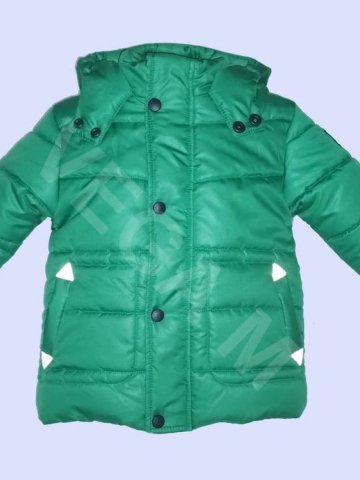 Бебешко зимно яке за момче  в зелен цвят