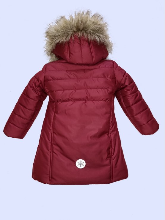 Детско зимно яке за момиче в цвят"малина"