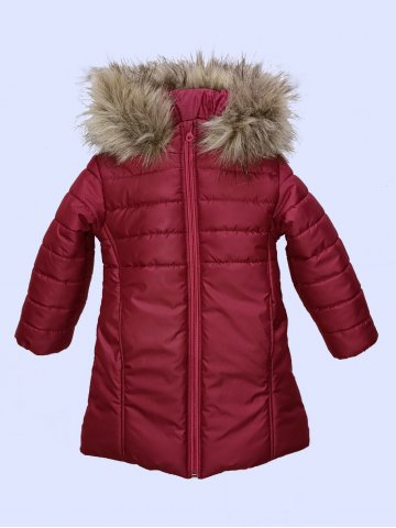 Детско зимно яке за момиче в цвят"малина"