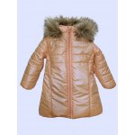 Детско зимно яке за момиче в цвят"праскова" с перлен ефект