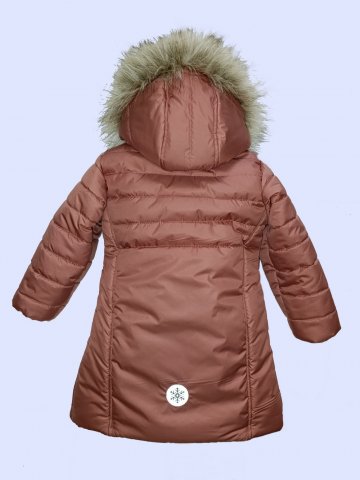 Детско зимно яке за момиче в цвят"пудра"