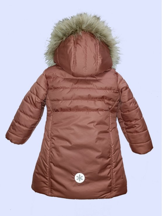 Детско зимно яке за момиче в цвят"пудра"