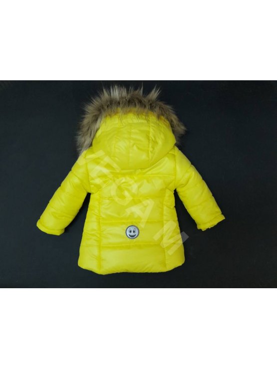 Детско зимно яке за момиче в слънчево жълто