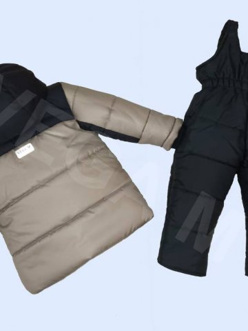 Детски зимен комплект /грейка/ за момче в светло сиво