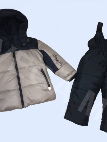 Детски зимен комплект /грейка/ за момче в светло сиво